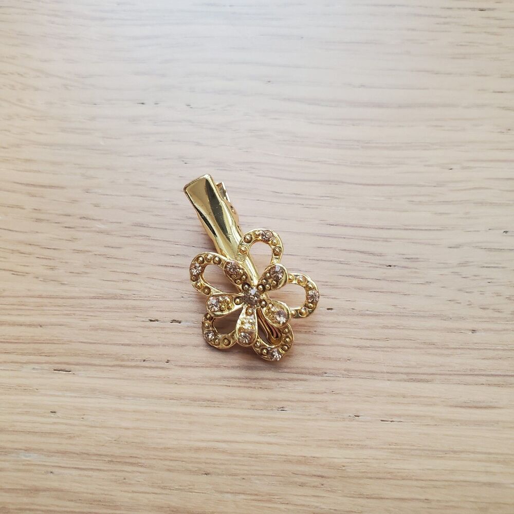 Vintage 70s Gold Floral Barrette/Brooch
